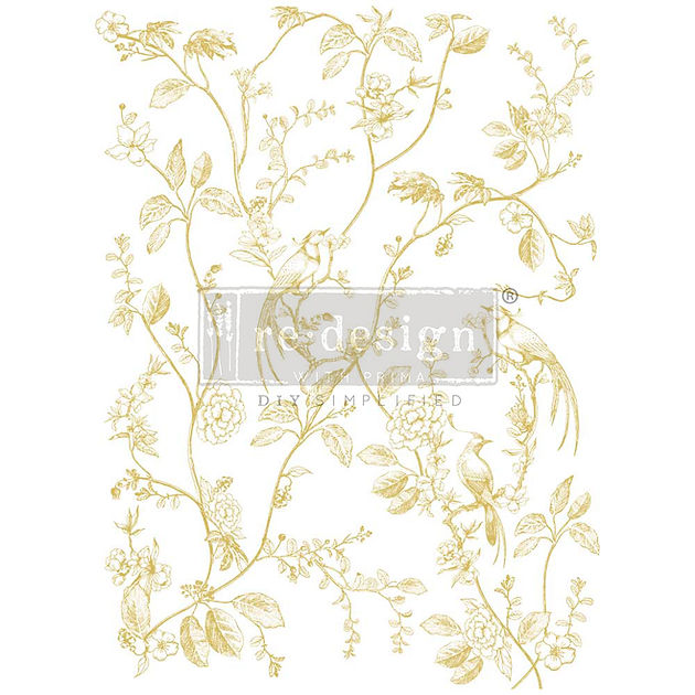 July 2023 Redesign with Prima Kacha Gold Foil Decor Transfer A bird Song** IN STOCK**