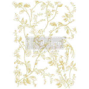 July 2023 Redesign with Prima Kacha Gold Foil Decor Transfer A bird Song** IN STOCK**