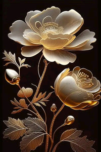Mint Decoupage paper Golden bloom 1