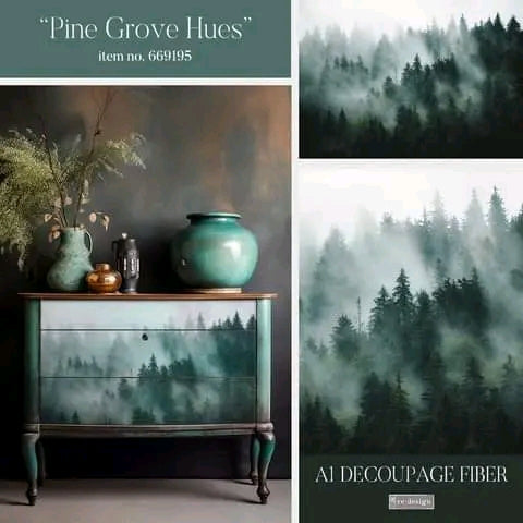 Redesign with Prima Decoupage A1 Fiber Paper Pine Grove Hues