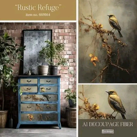 Redesign with Prima Decoupage A1 Fiber Paper Rustic Refuge