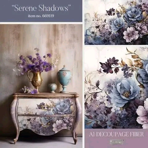 Redesign with Prima Decoupage A1 Fiber Paper Serene Shadows Limited stock available now