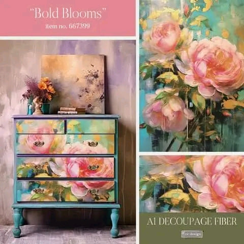 Redesign with Prima Decoupage A1 Fiber Paper Bold Blooms