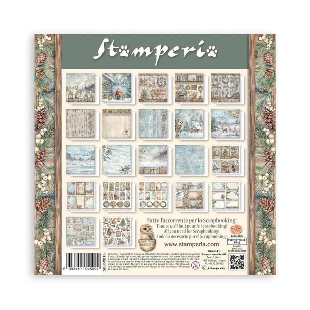 *New* Stamperia The Owls House 8"x 8" 22 single faced sheets Scrapbooking Maxi Pad