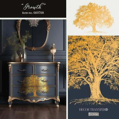 *New* Redesign with Prima Gold Foil Decor Transfer Growth Kacha