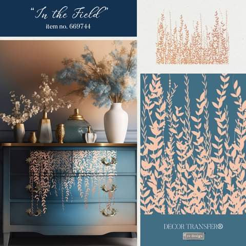 *New* Redesign with Prima Rose Gold Foil Decor Transfer In the Field Kacha