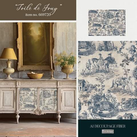 *New* Redesign with Prima Decoupage A1 Fiber Paper Toile De Jouy - Kacha Furniture