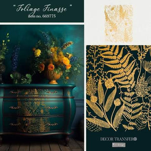 *New* Redesign with Prima Gold Foil Decor Transfer Foliage Finesse Kacha