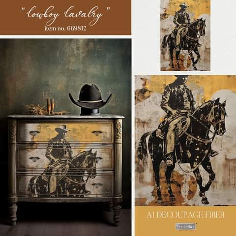 *New* Redesign with Prima Decoupage A1 Fiber Paper Cowboy Cavalry