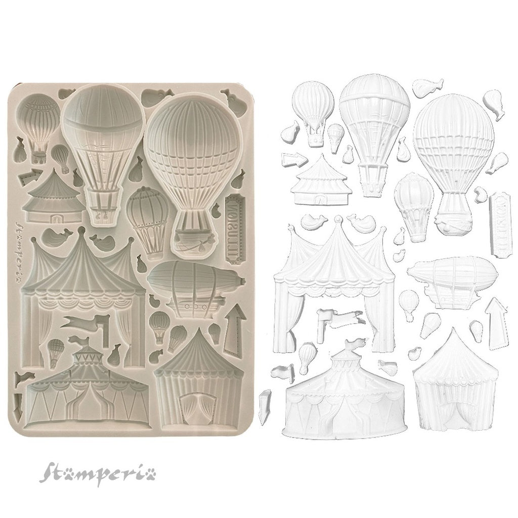 *NEW* Stamperia Silicon Mould A5 - Circus & Air Balloons