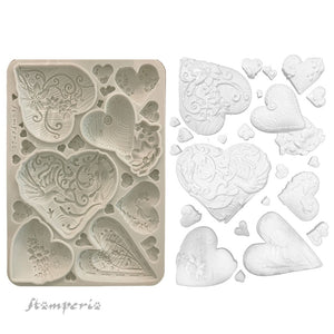*NEW* Stamperia Silicon Mould A5 - Simple Hearts
