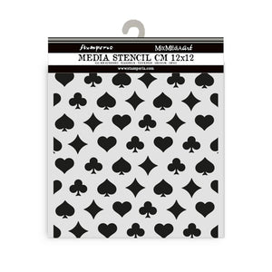 *New*Stamperia Small Craft Media Stencil 12cm x 12cm Poker Cards