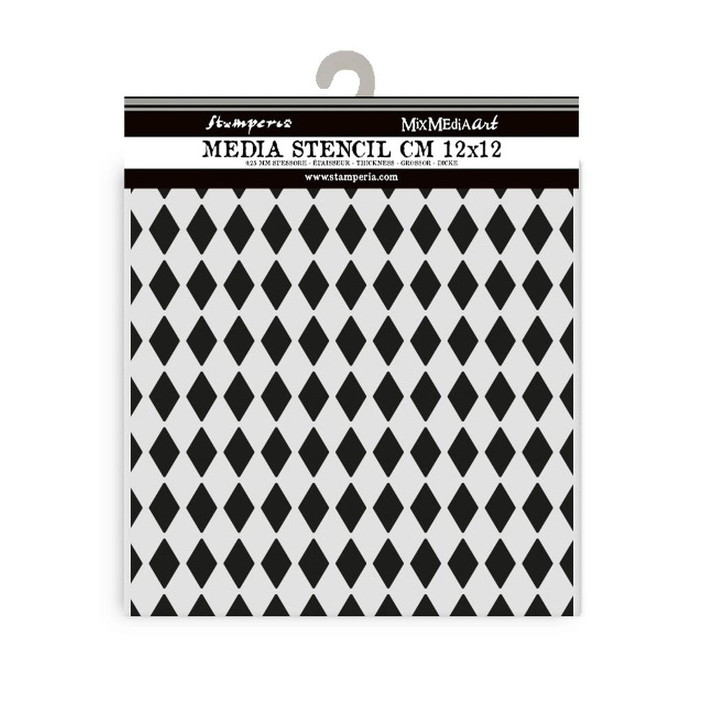 *New*Stamperia Small Craft Media Stencil 12cm x 12cm Rhombus Pattern