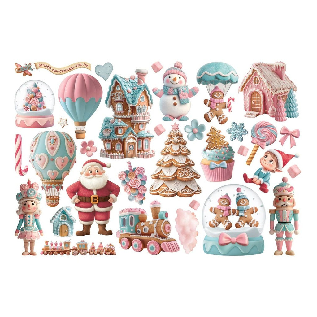 *New* Stamperia  Candy Christmas Adhesive Ephemera 300gr