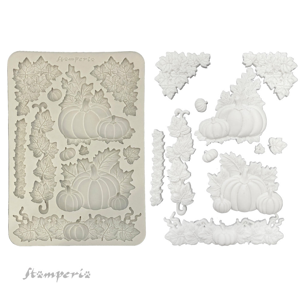 *NEW* Stamperia Silicon Mould A5 - Whispering Woods Pumpkins PREORDER DISPATCH APPX 13TH SEPT