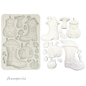 *NEW* Stamperia Silicon Mould A5 - Whispering Woods Boots and Pumpkin House PREORDER DISPATCH APPX 13TH SEPT
