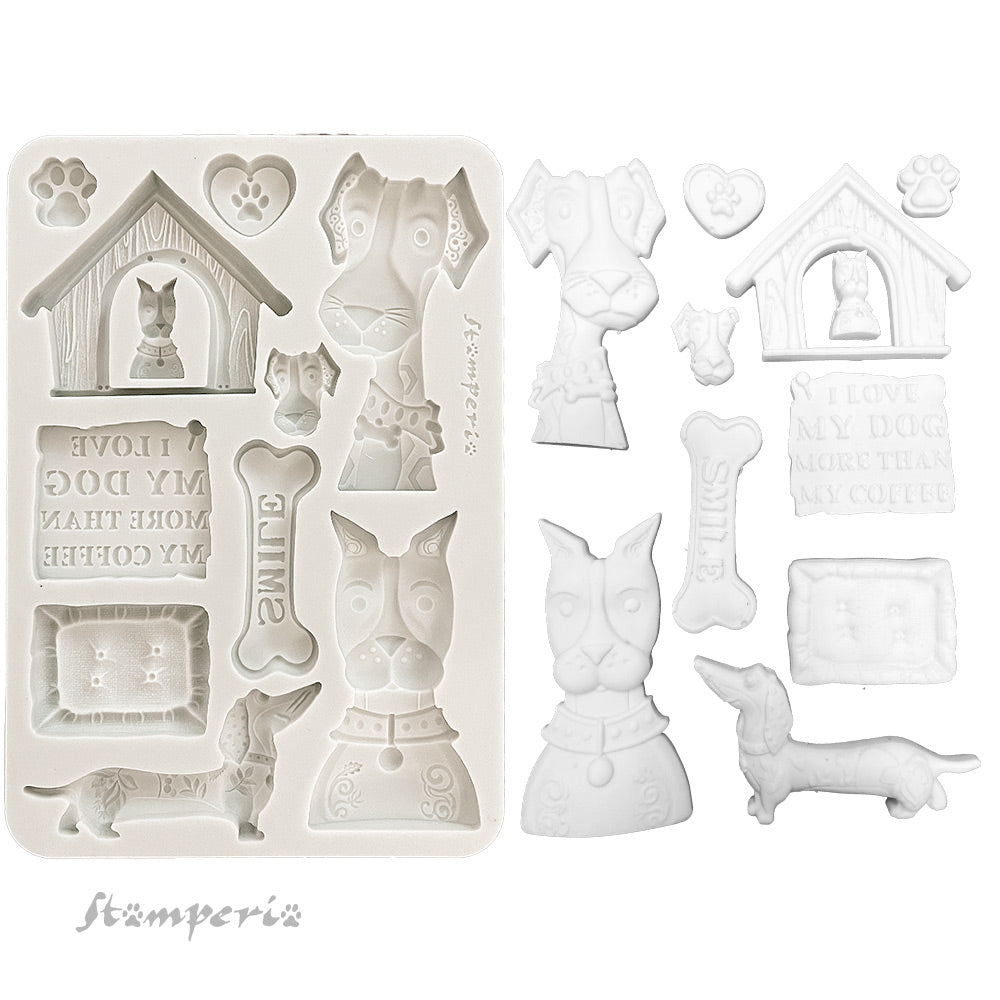 *NEW* Stamperia Silicon Mould A5 - Furry Friends - Dogs