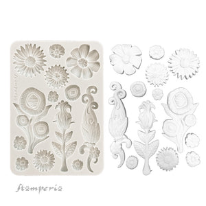 *NEW* Stamperia Silicon Mould A5 - Furry Friends - Flowers