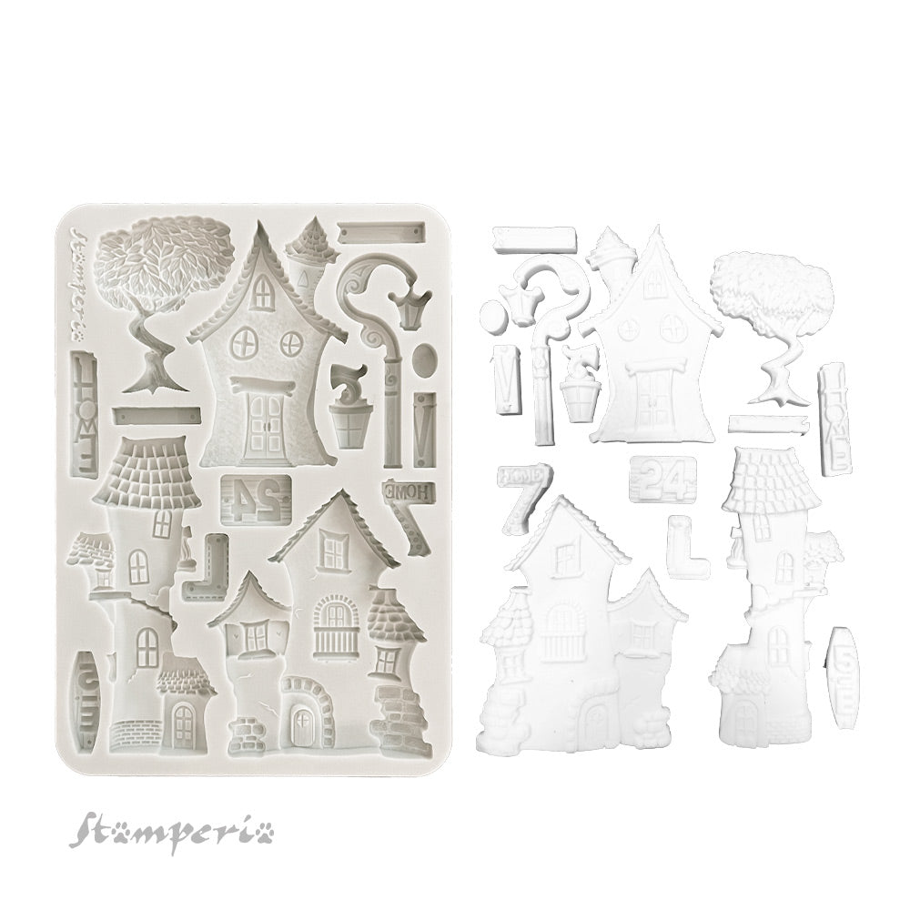 *NEW* Stamperia Silicon Mould A5 - Furry Friends - Houses