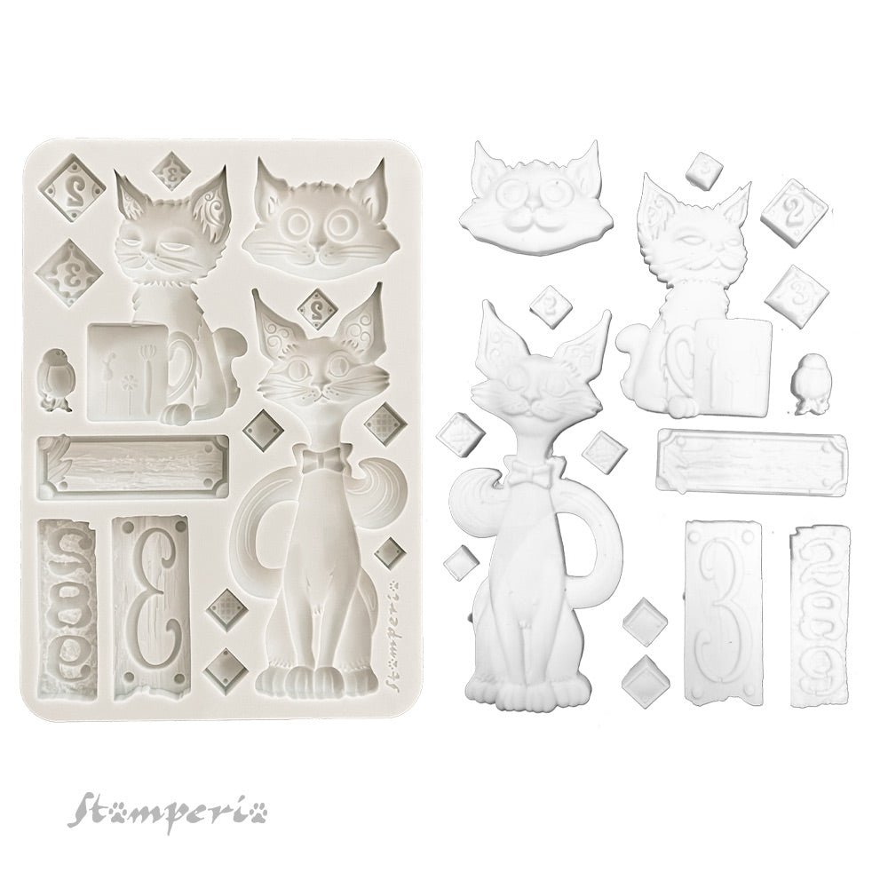 *NEW* Stamperia Silicon Mould A5 - Furry Friends - Cats