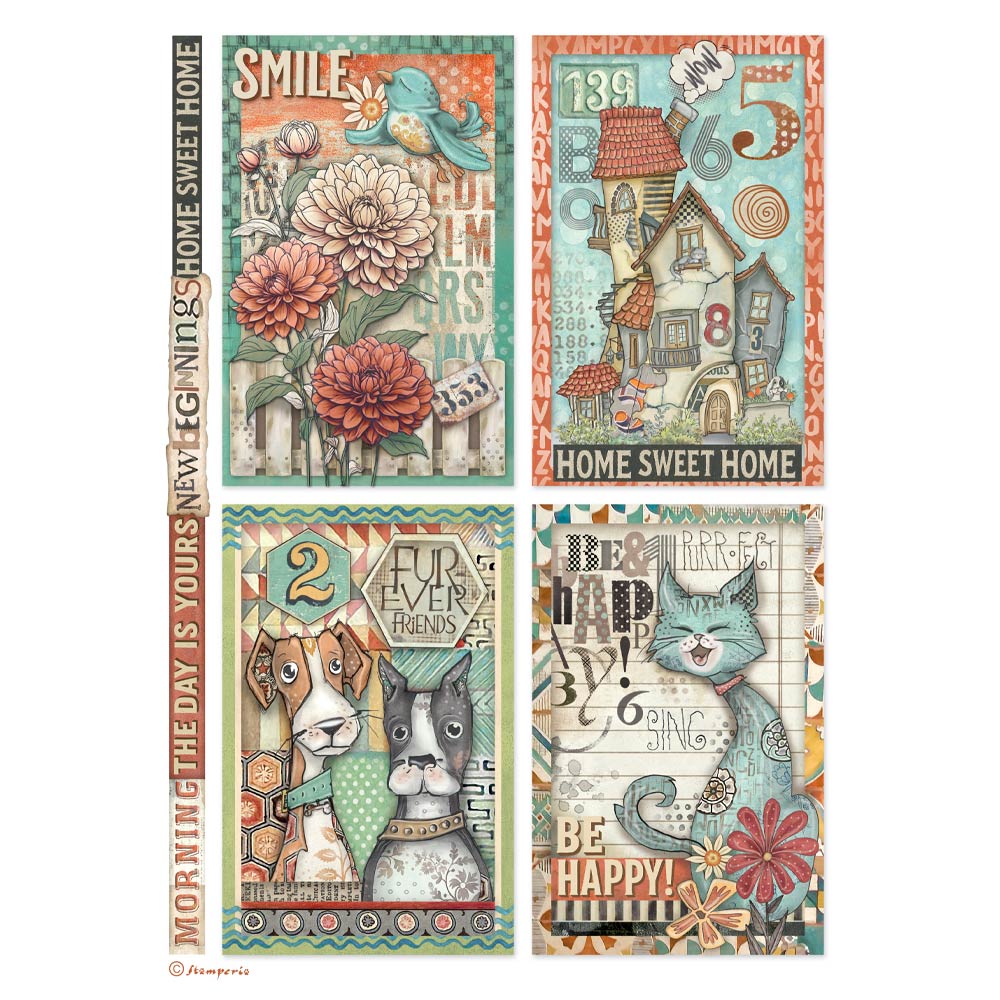 *New* Stamperia Rice Paper Selection Furry Friends 6 x A4 sheets