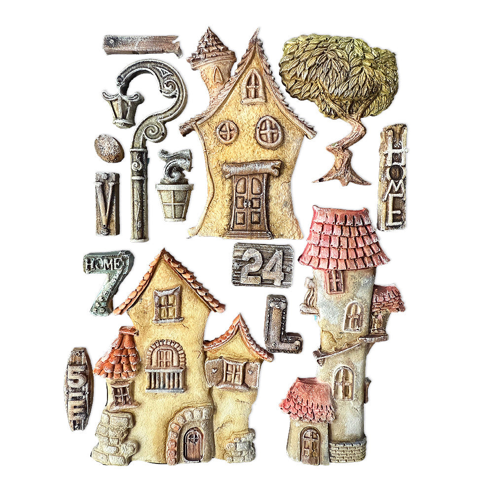 *NEW* Stamperia Silicon Mould A5 - Furry Friends - Houses