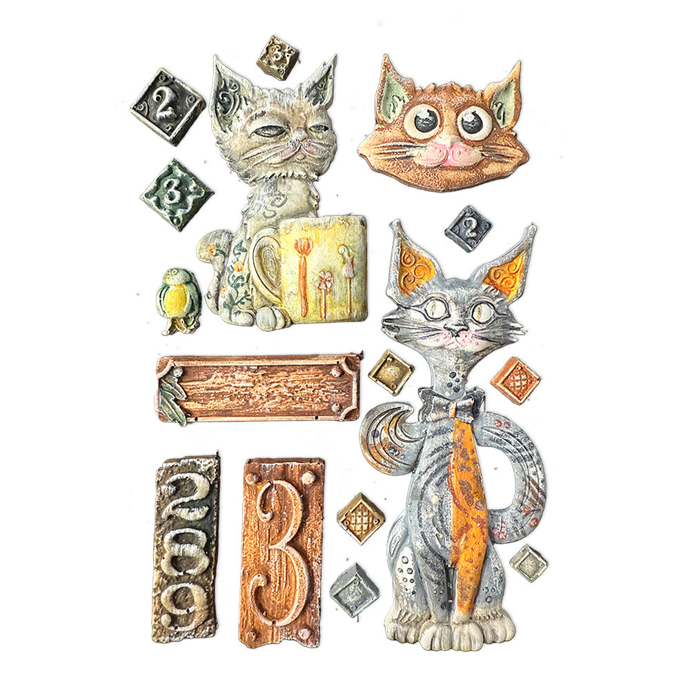 *NEW* Stamperia Silicon Mould A5 - Furry Friends - Cats