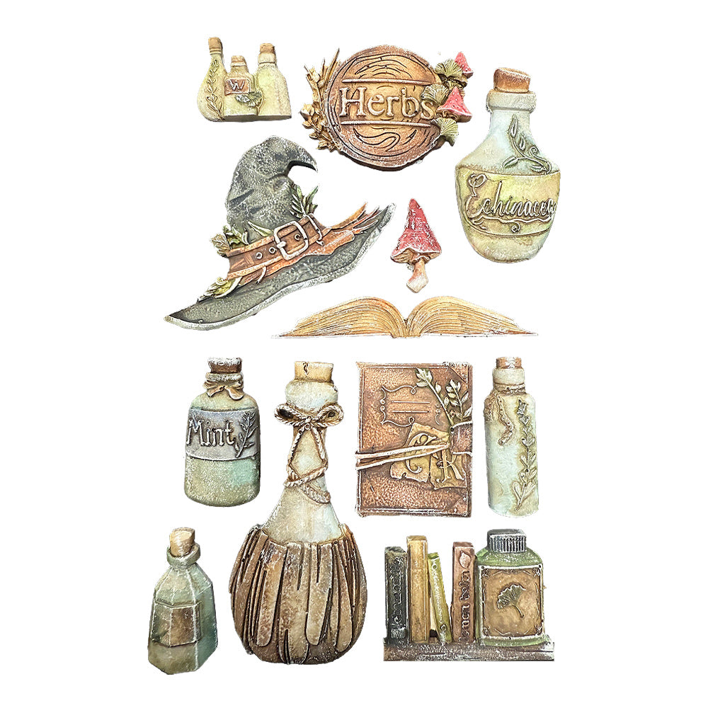 *NEW* Stamperia Silicon Mould A5 - Herbarium Silvae Botanical Alchemy PREORDER DISPATCH APPX 9TH DEC