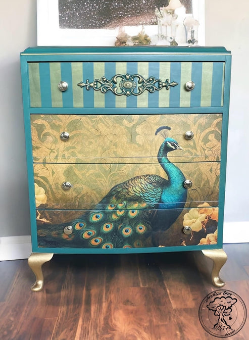 Three Yellow Goats Decoupage A1 sheet - Golden Peacock