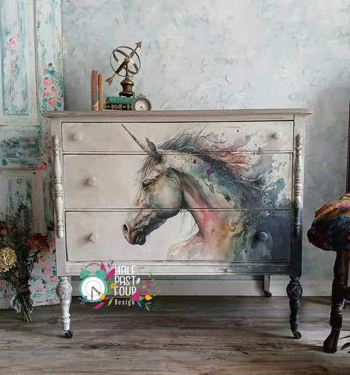 Three Yellow Goats Decoupage A1 sheet - Rainbow Unicorn