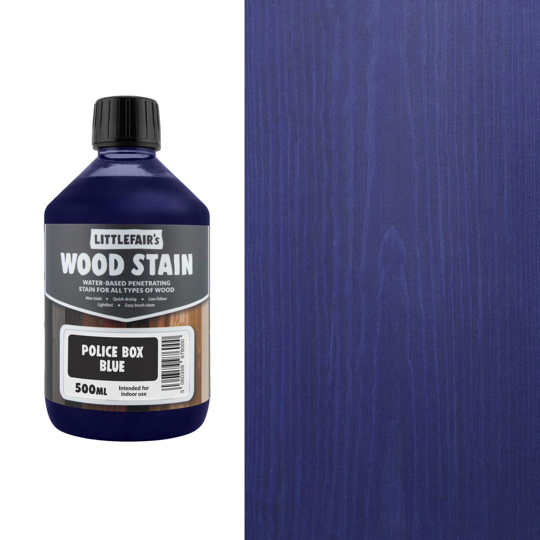 Littlefairs Water based Wood Stain Police Box Blue