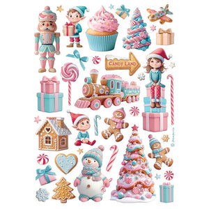 *New* Stamperia Rice Paper Selection Candy Christmas 6 x A4 sheets