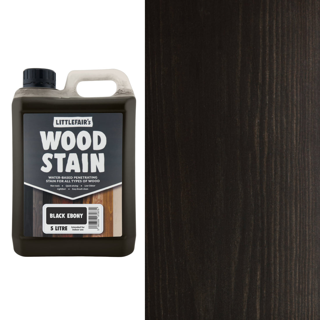 Littlefairs Water based Wood Stain Black Ebony