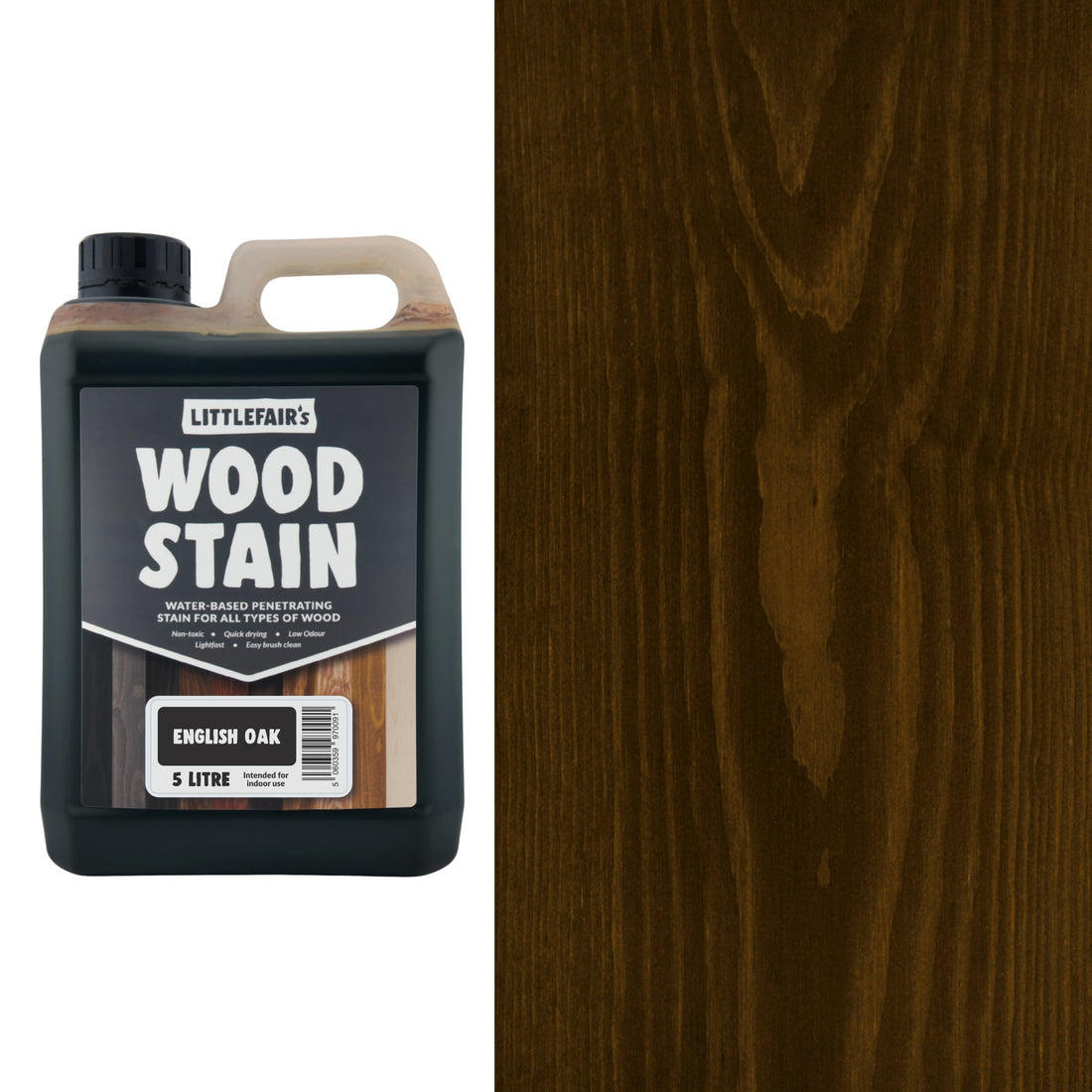 Littlefairs Water based Wood Stain English Oak
