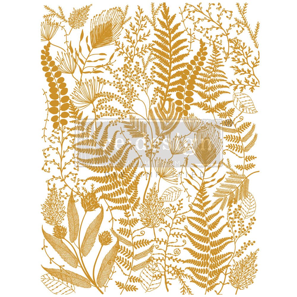 *New* Redesign with Prima Gold Foil Decor Transfer Foliage Finesse Kacha