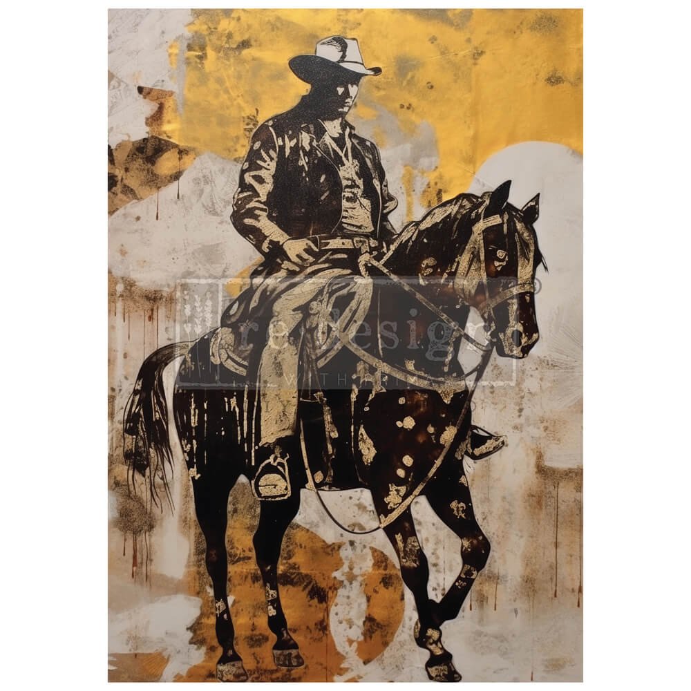 *New* Redesign with Prima Decoupage A1 Fiber Paper Cowboy Cavalry