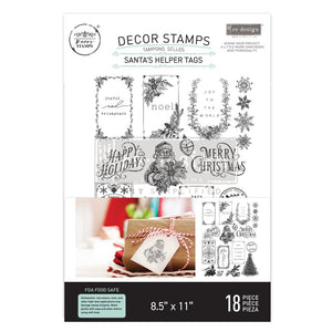 Redesign with Prima NEW SIZE SANTA'S HELPER TAGS- DECOR STAMP