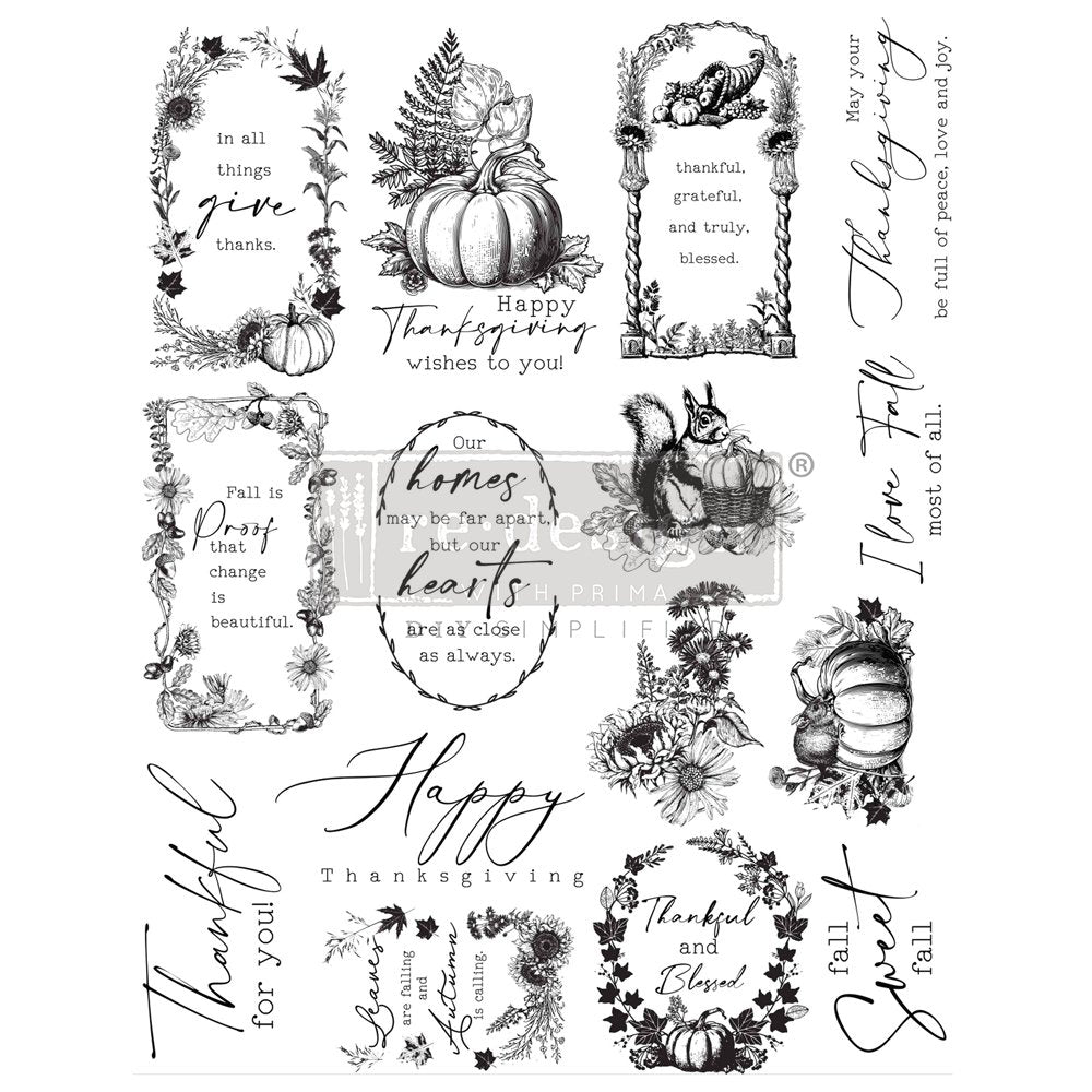 Redesign with Prima FALL SWEET FALL- DECOR STAMP