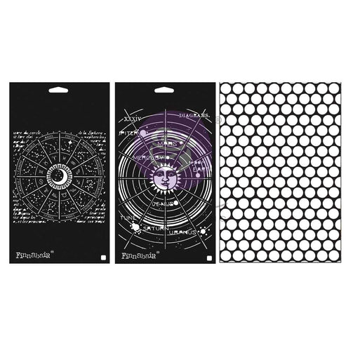 Finnabair Stencil pack Celestial (3 pack) Limited Edition PREORDER expected in stock early Nov