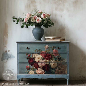 *New* Exclusive Redesign with Prima Decoupage A1 Fiber Paper Limited Edition ethereal rose bush