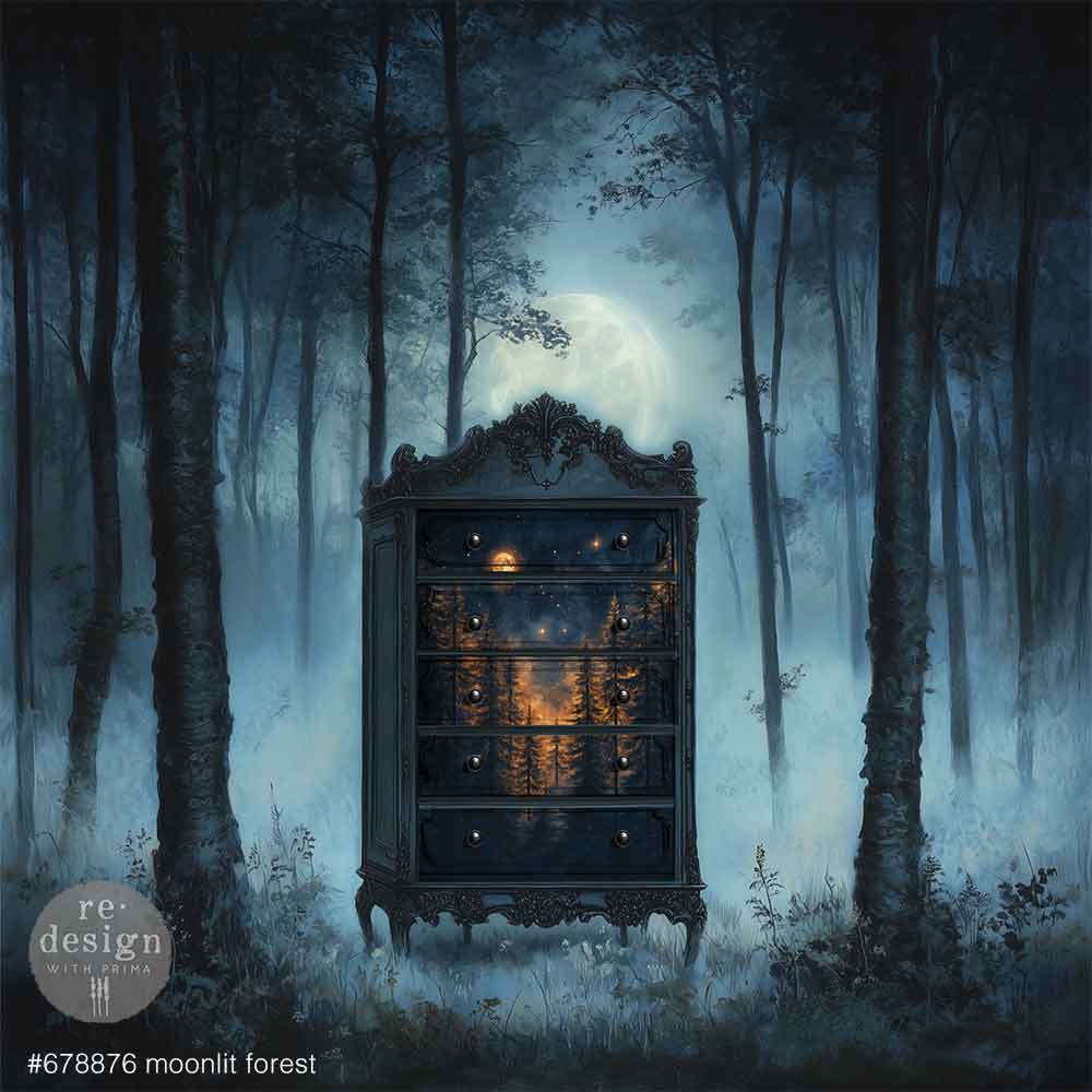 *New* Exclusive Redesign with Prima Decoupage A1 Fiber Paper Limited Edition moonlit Forest