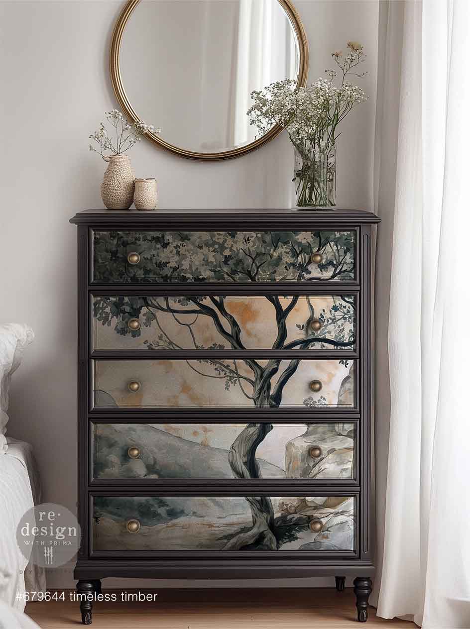 *New* Exclusive Redesign with Prima Decoupage A1 Fiber Paper Limited Edition Timeless Timber