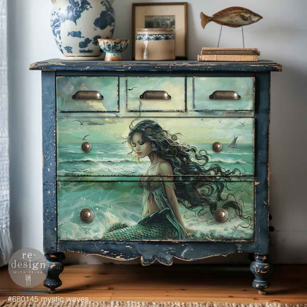 *New* Exclusive Redesign with Prima Decoupage A1 Fiber Paper Limited Edition Mystic Waves