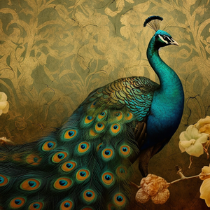Three Yellow Goats Decoupage A1 sheet - Golden Peacock