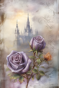 * BRAND NEW DESIGN* Decoupage Design Fibre Paper Castle Rose  PREORDER Expected in apx 15th Nov