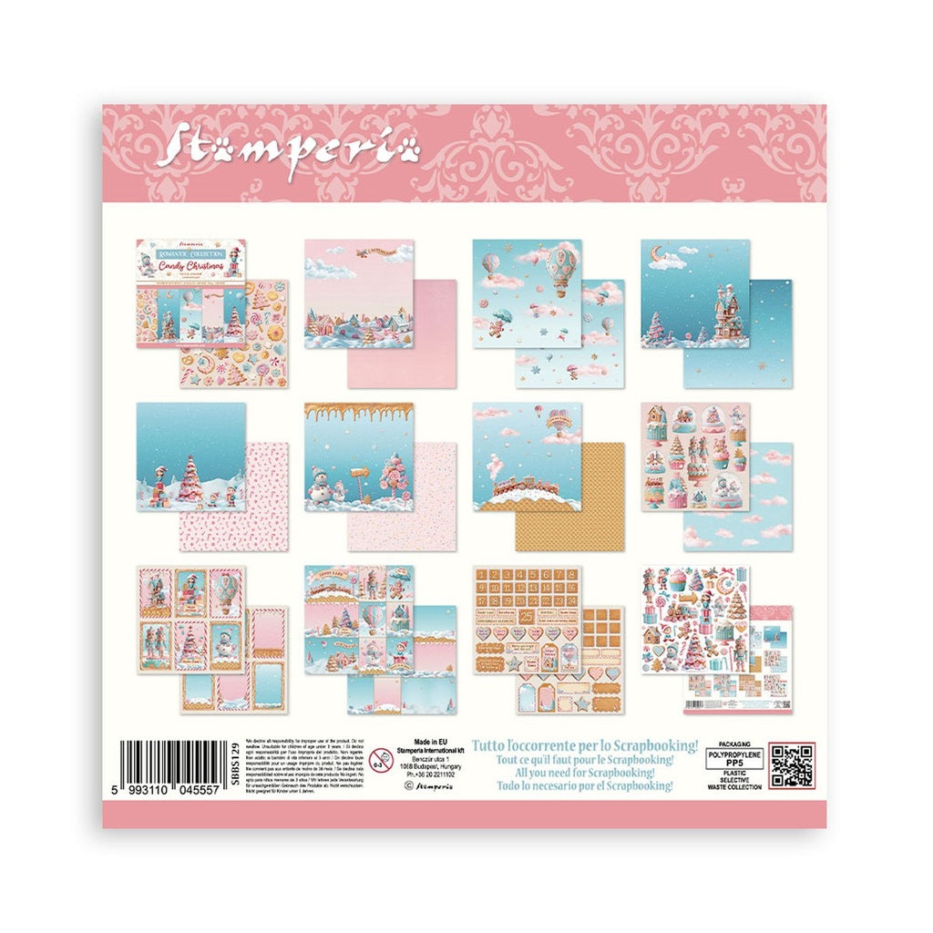 *New* Stamperia Candy Christmas 12"x 12" 10 double faced sheets Scrapbooking Pad