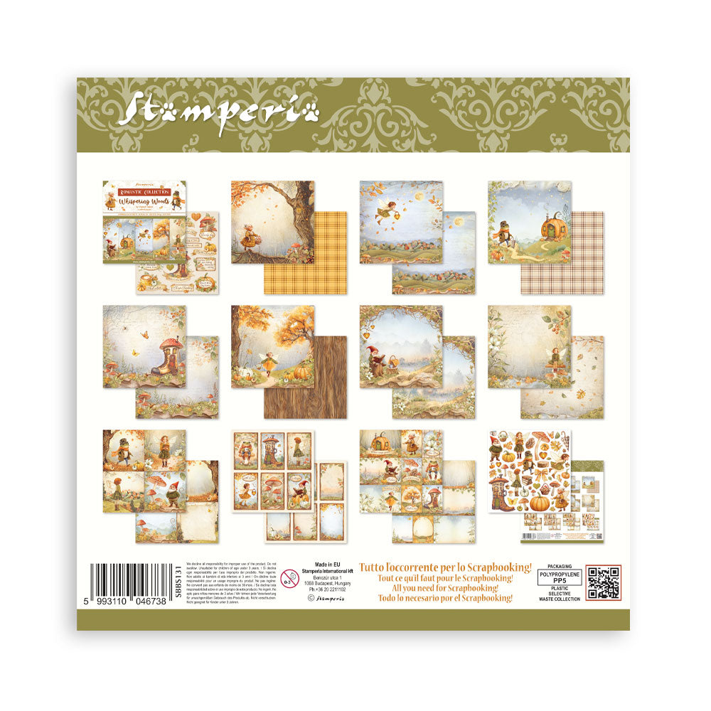 *New* Stamperia Whispering Woods 12"x 12" 10 double faced sheets Scrapbooking Pad PREORDER DISPATCH APPX 13TH SEPT