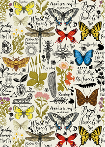 *New* Belle's and Whistles A3 Decoupage Rice paper 'Book of Insects' PREORDER WITH FREE CHIP BRUSH