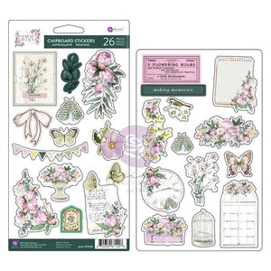 Serene Petals - Blooming Beauty CHIPBOARD Stickers