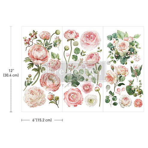 *New * Redesign with Prima Small Transfer Blushing Blooms